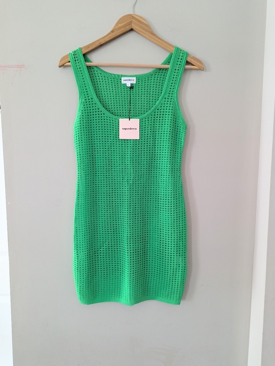 superdown Dresses & Skirts - Superdown Revolve Green Talulah Knit Mini Dress NWT Large Swim Coverup